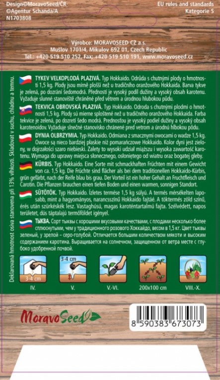 Tekvica BLUE KURI plazivá typ Hokkaido