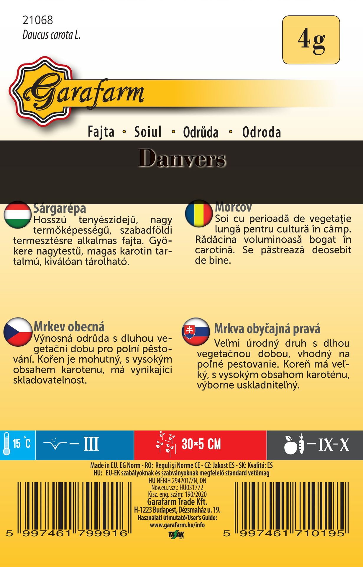 Mrkva neskorá Danvers