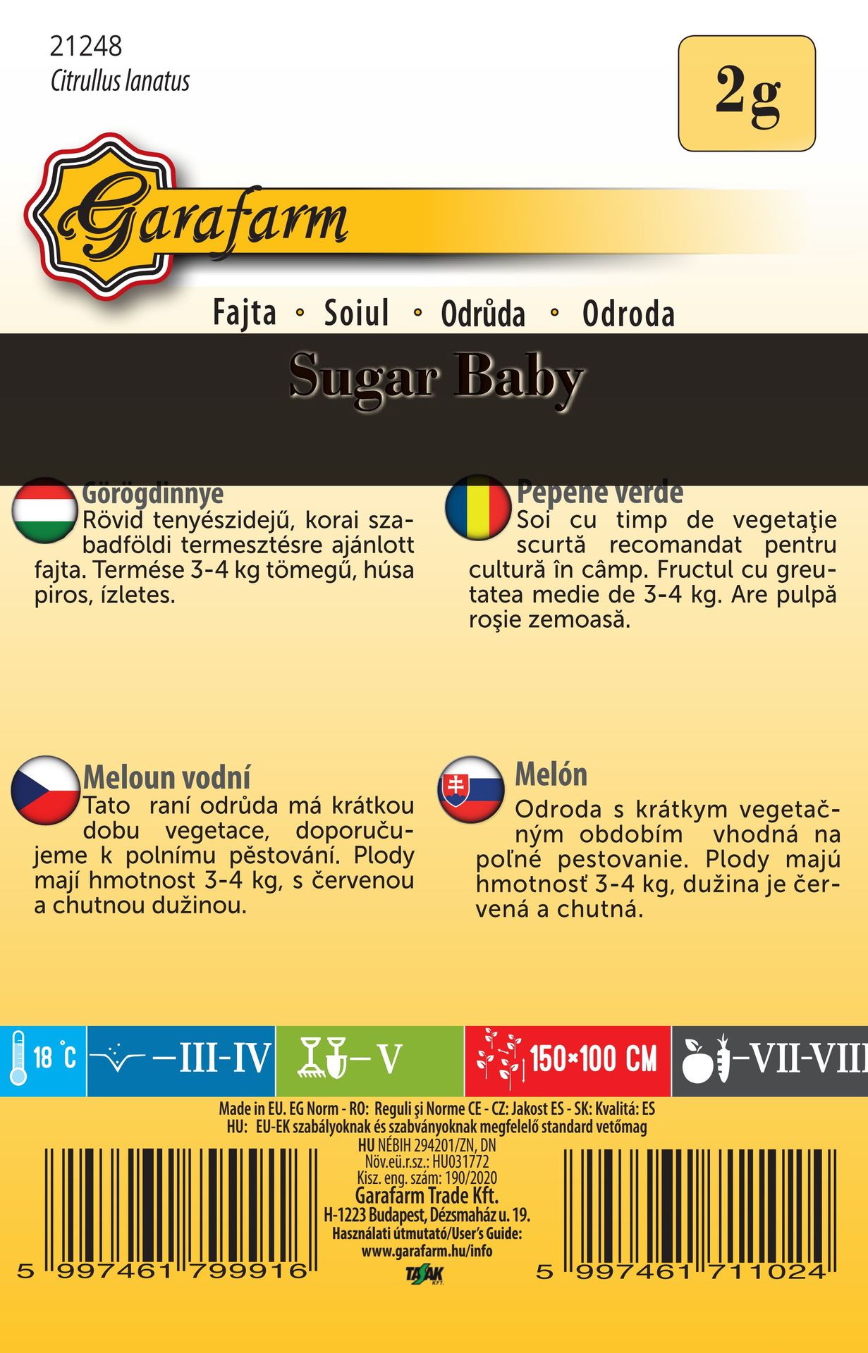 Melón vodový Sugar baby