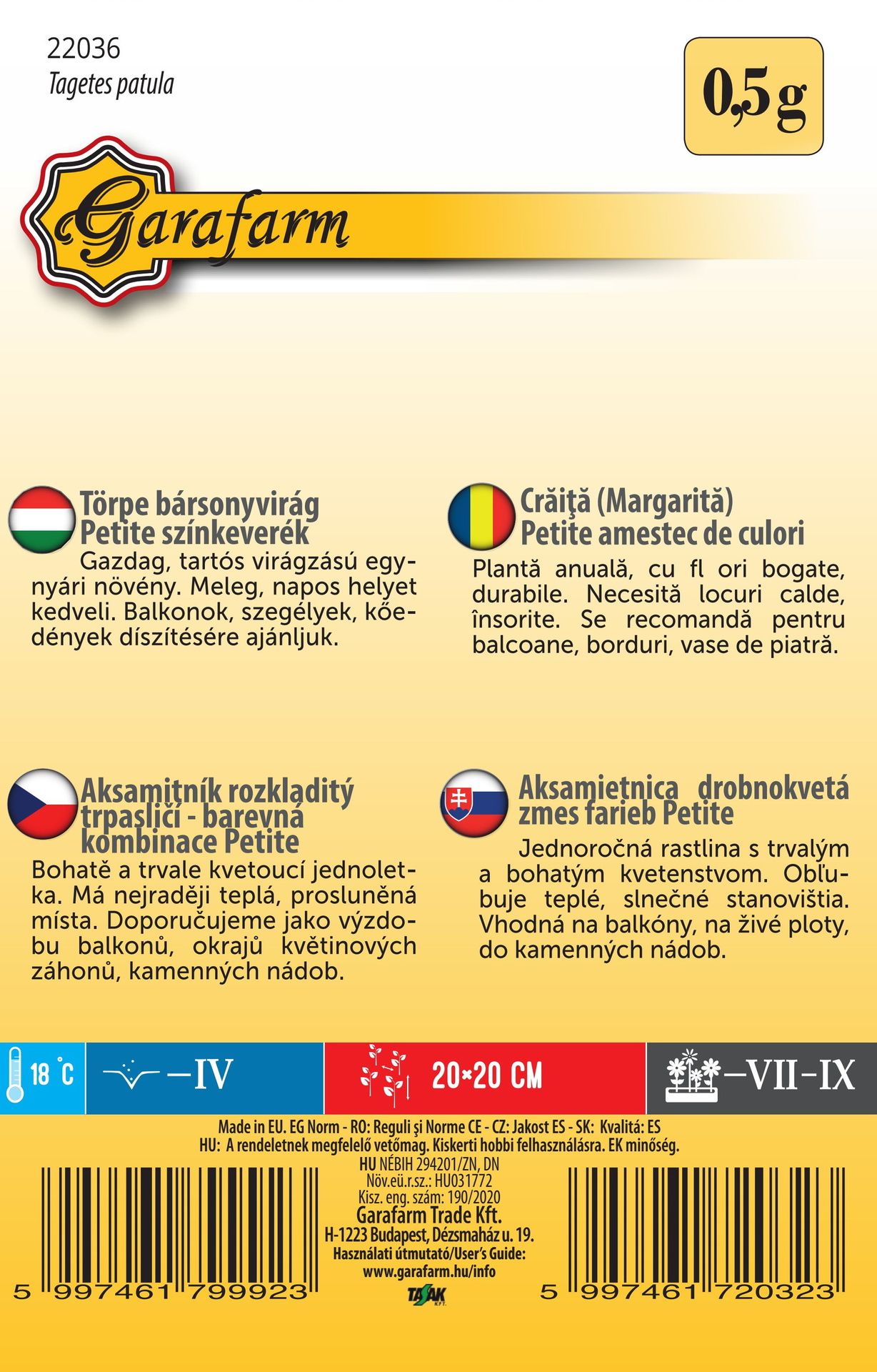 Aksamietnica Petite - zmes farieb