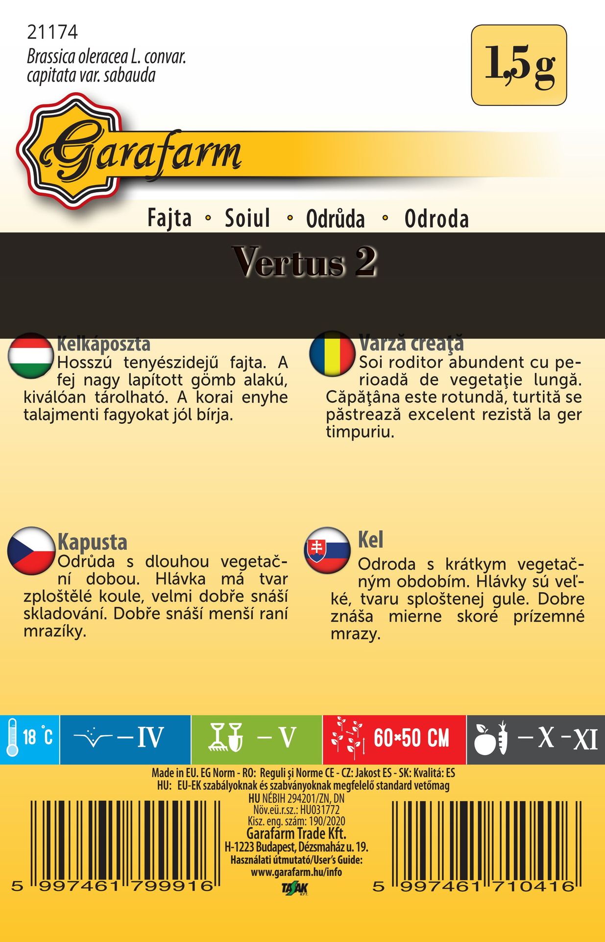 Kel neskorý Vertus 2 1,5g