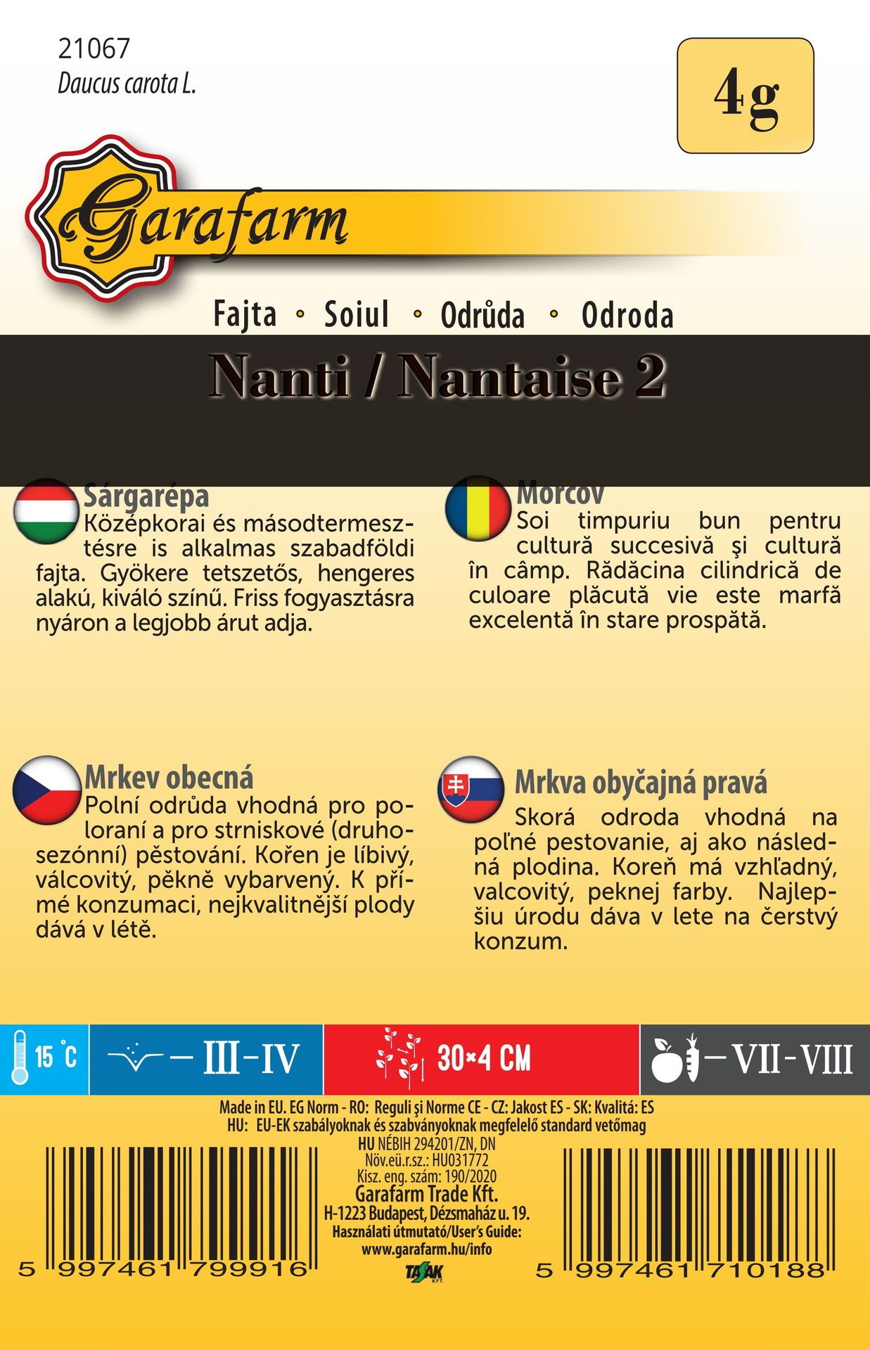 Mrkva skorá Nanti 4g