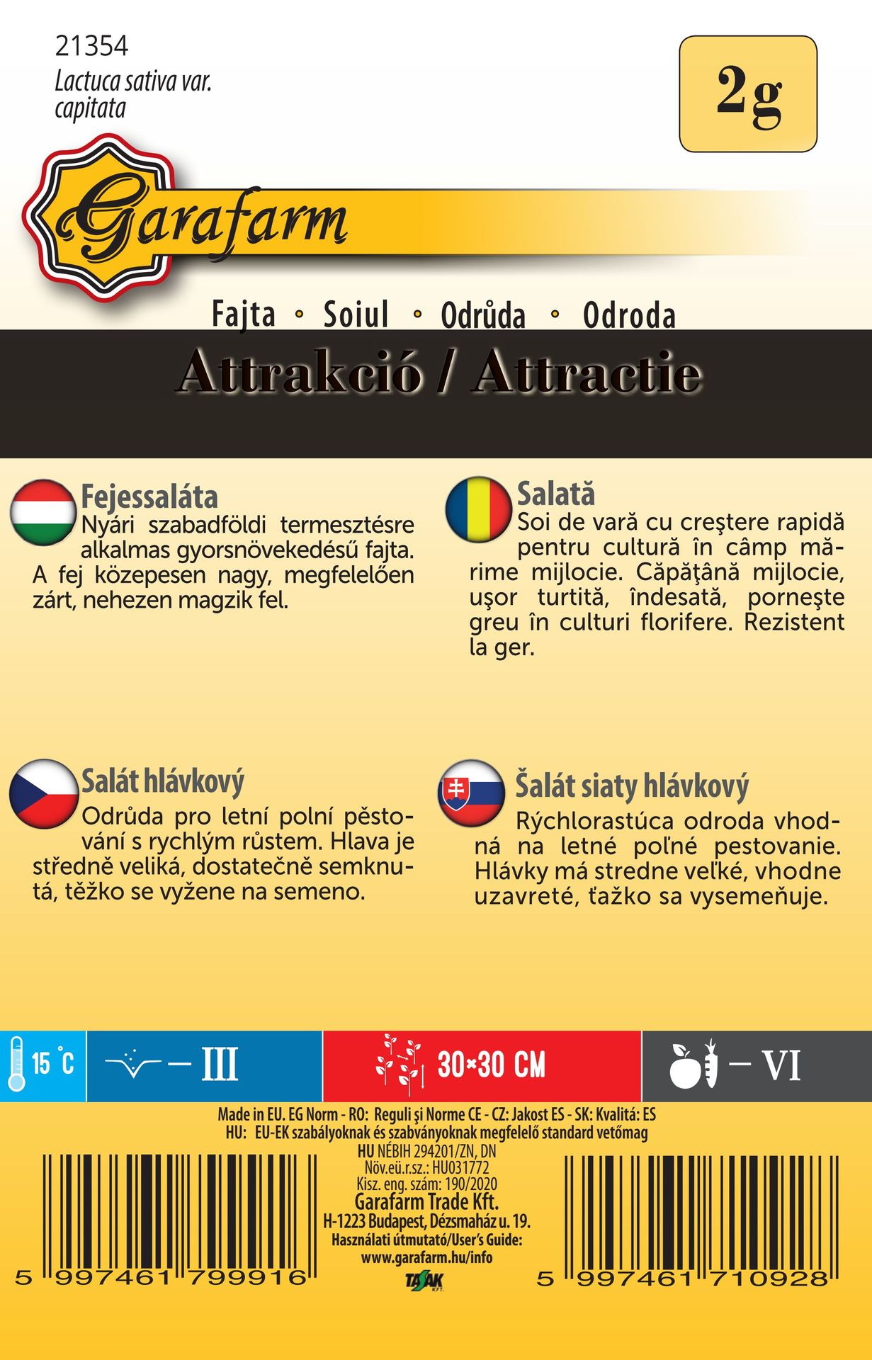 Šalát letný Attrakcio 2g