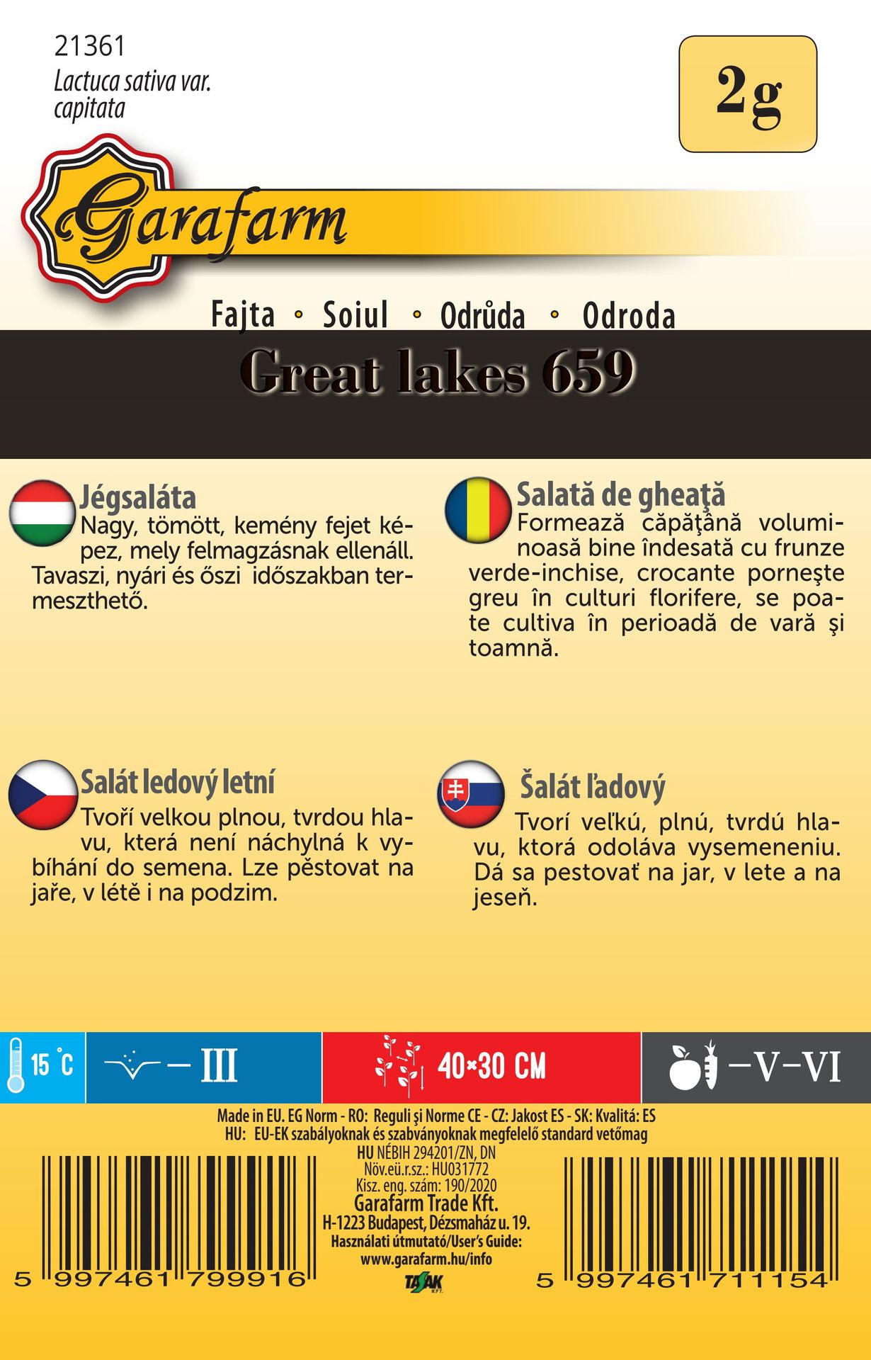 Šalát ľadový Great Lakes 659 2g