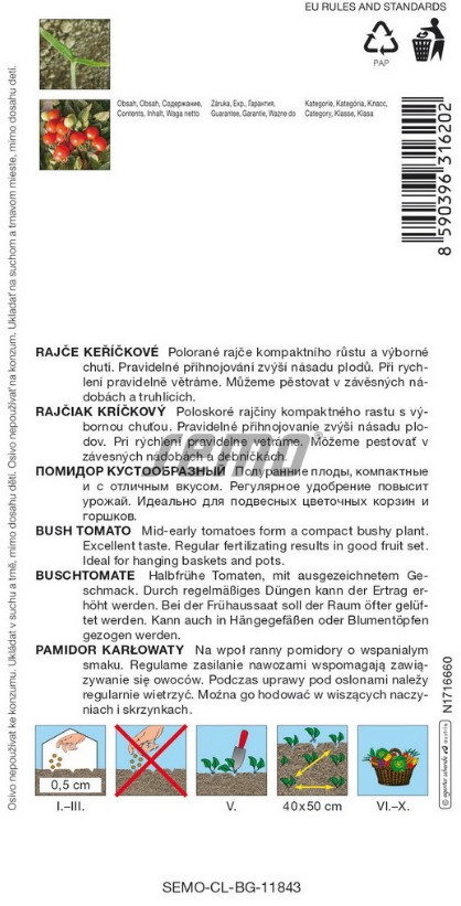 Rajčiak kríčkový Imunek F1 40s S