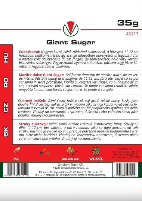 Hrach cukrový Giant Sugar 35g, Magrovet
