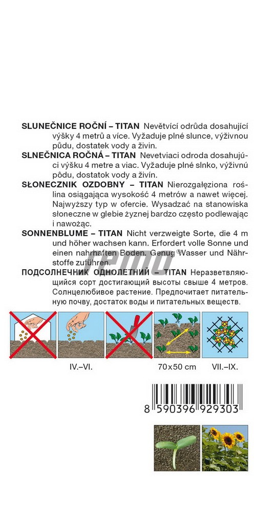 Slnečnica ročná Titan F1 1,1g S