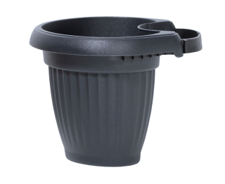 Kvetináč na rýnu TERRA 15,8cm 2L antracit DTRY20