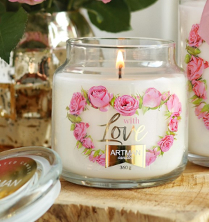 Sviečka voňavá v skle 400g biela 70hod/ jasmín