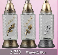 Kahanec Sklo s nápisom Spomíname výška 29cm