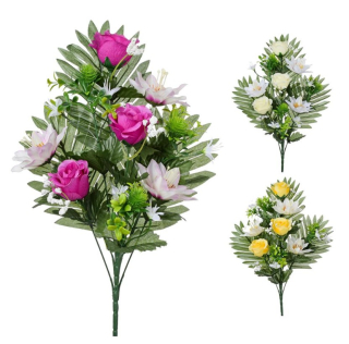 Kytica Ruža+Ľalia ploská 45cm 3farby