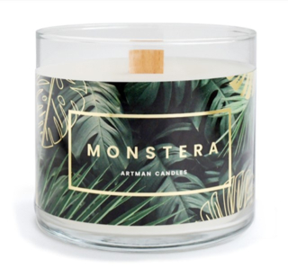 Sviečka drev.knôt MONSTERA 350g ružová-ženská 86h