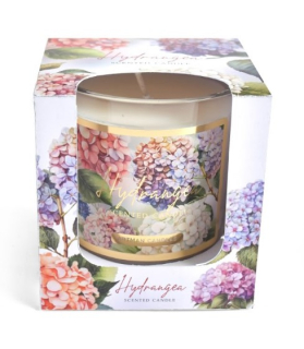 Sviečka voňavá v skle Flores 180g Hortenzia 32hod