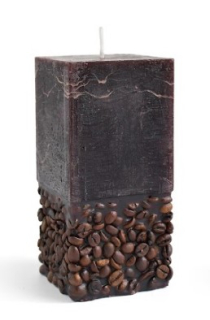 Sviečka Coffee kocka 6,5x9cm hnedá, 300g, 50hod.
