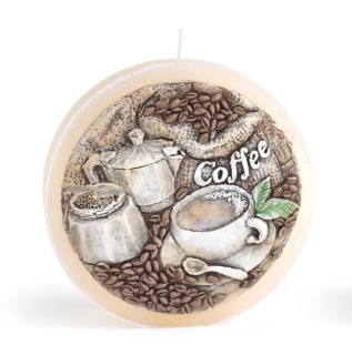 Sviečka Coffee kruh 14x4cm krém 550g
