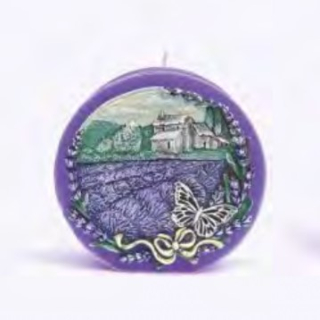 Sviečka Levanduľa kruh 14x4cm, 550g