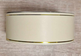 Stuha zlatý pásik 4cm/50yrd Krémová