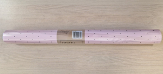 Fólia satén čierne bodky 50cm/8m Ružová č.175