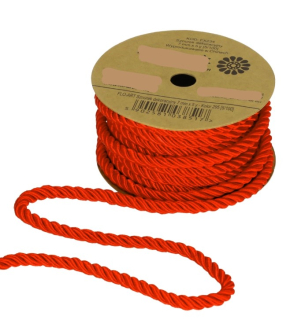 Šnúrka   7mm/4,5m jasno červená č.335