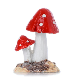 Muchotrávky x2 drevo 4x2,5x5,4cm bielo-červené