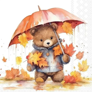 Servítky Umbrella bear 33x33cm, 20ks, Ambiente