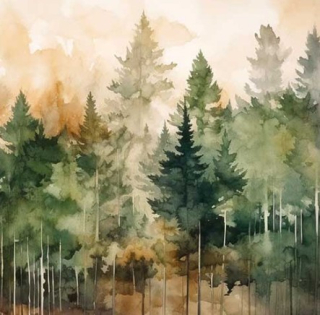 Servítky Evergreen trees 33x33cm, 20ks, Ambiente