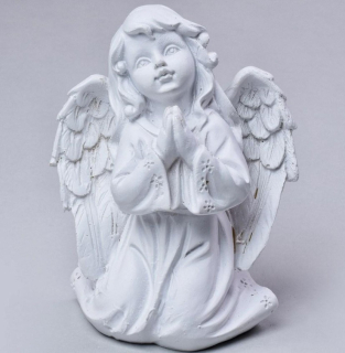 Anjel modliaci 14cm biely
