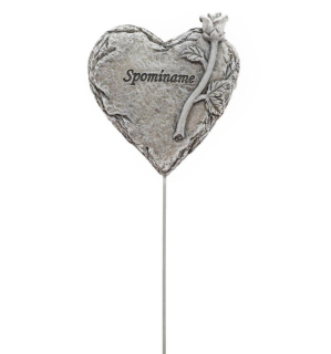 Srdce zápich Spomíname 8x1,5x19cm