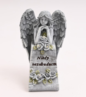 Anjel "Nikde nezabudnem" solar, 15x10x10cm,polyres