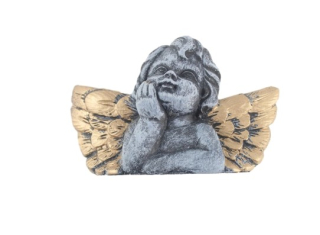 Anjel cement 11x4,5x17cm zlaté krídla